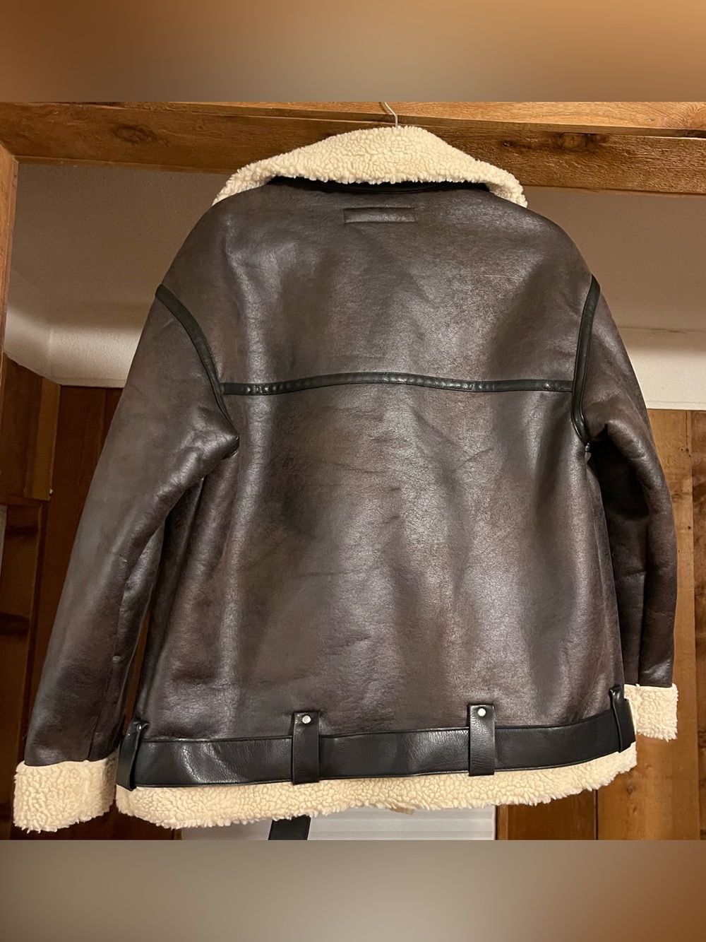 Zara Dark Brown Aviator Jacket - Picture 4 of 5